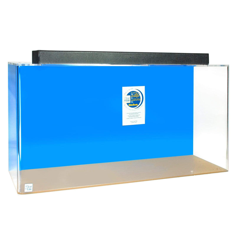 Clear for Life Rectangle 40 Gallon Acrylic Aquarium  - Fresh or Saltwater 36"L x 15"W x 16"H / Light Blue